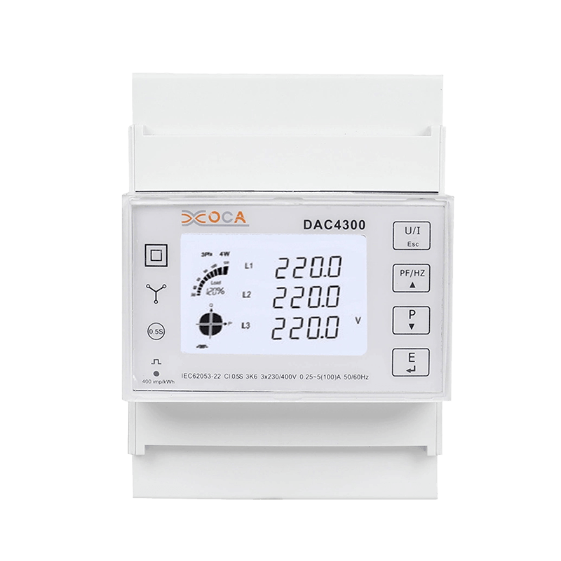 Dac4300 DIN Rail LCD Tribus Phase cum Transformer Energy Meter