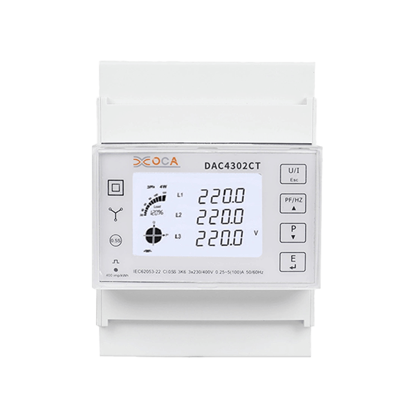 Dac4302CT DIN Rail AC Three Phase Modbus Smart Energy Meter Multimeter