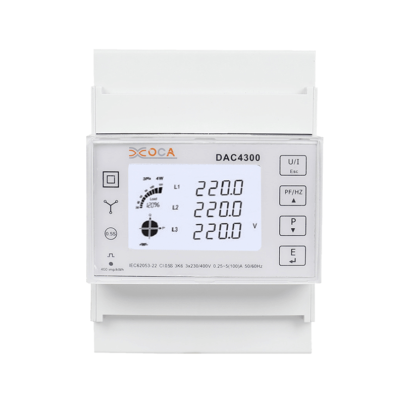 Dac4300 DIN Rail LCD Tribus Phase cum Transformer Energy Meter