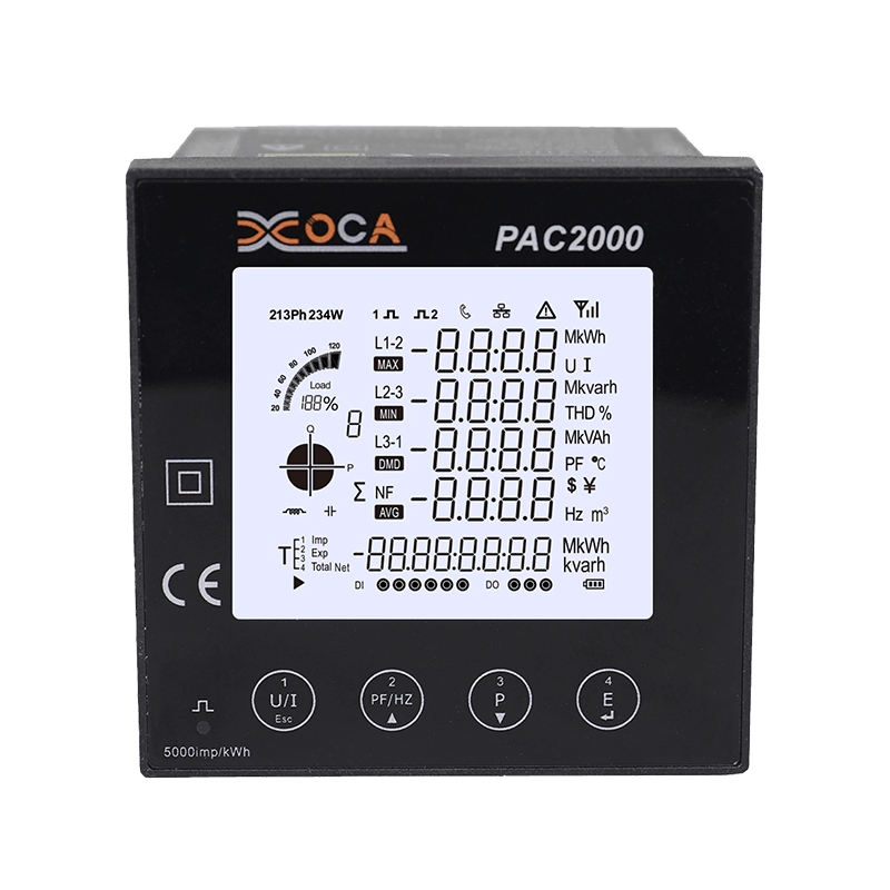 PAC2000 Smart Big LCD Digital Multi Function Panel Power Meter